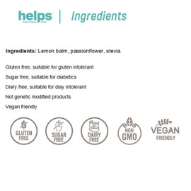 HELPS INFUSIONS - Relaxing Infusion with Melissa, Passionflower and Stevia. You relax when you are afraid to rest better. Box of 16 bags.