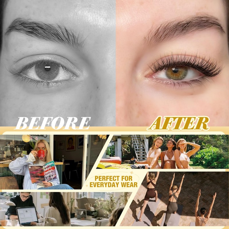 Natural Lash Clusters Kit 8-12MM Short Cluster Eyelash Extensions Kit