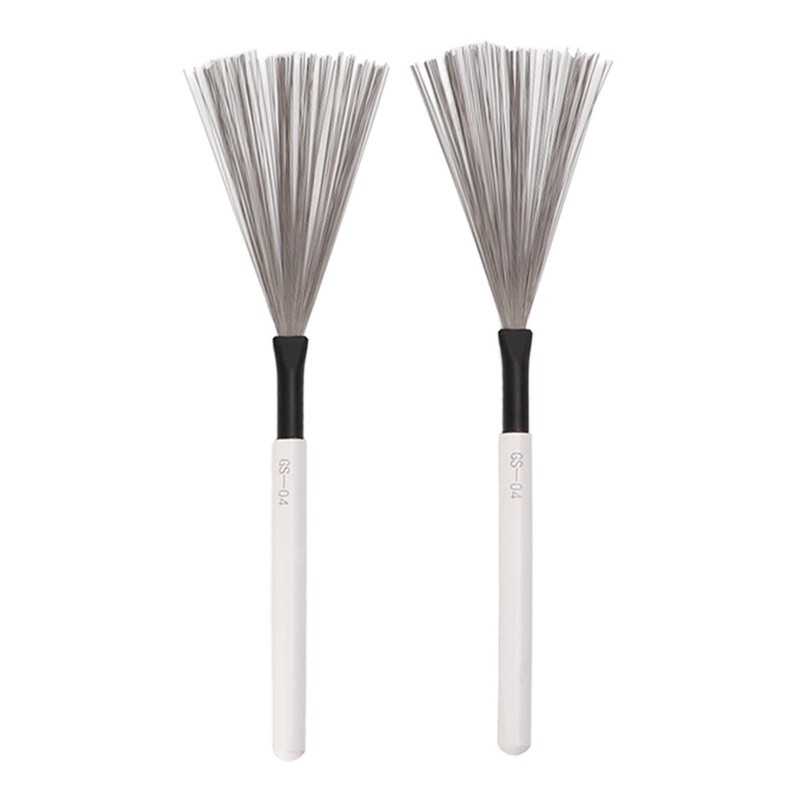 Drum Brush Steel Wire Maple Wooden Handle Percussion Tool Instrument