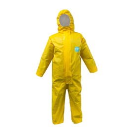 Andes 6 Pack Chemical Protection Coveralls | Hazmat Suits | Sealed Seam Chemical Protection Suits with Hood, Elastic Wrists (6, LG)