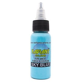 Radiant Colors Tattoo Ink Professional Tattooing Inks Fluid Vegan Pigments 1/2 oz Half Ounce Sky Blue