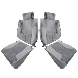 BuliBoao Driver Passenger Side Bottom and Top Back Cloth Seat Cover Replacement Fits for Dodge Ram 1500 2500 3500 1994-1997 Gray