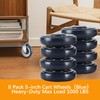 FLKQC 8 Pack 5" Shopping Cart Replacement Wheels Kit, Double