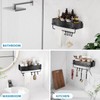 Suction Cup Shower Caddy, Suction Shower Shelf with Portable Hooks,