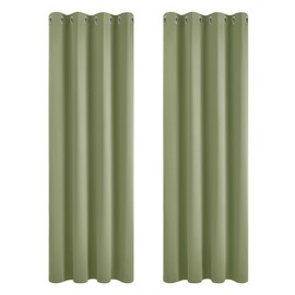 Deconovo Deconovo Thermal Blackout Curtains Super Soft Eyelet Curtains for Bedroom 46 x 72 Inch Sage Green 2 Panels