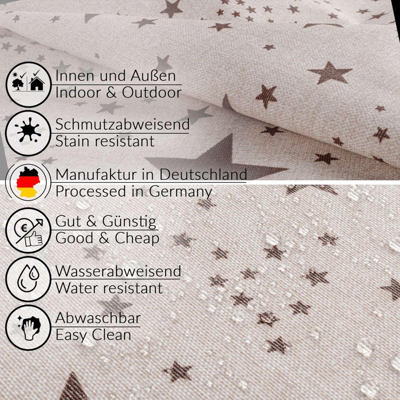 Fabric Tablecloth Washable Table Linen Tablecloth Cotton Polyester Stars Round