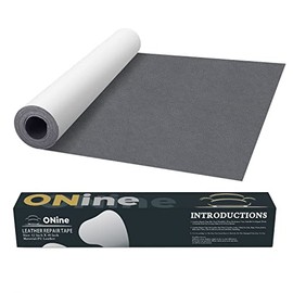 ONine Leather Repair Patch, Leather Repair Tape, 12 x 48 Inches Self-Adhesive Couch Patch, Waterproof, Wear-Resistant, for Furniture, Drivers Seat, Sofas, Car Seats (Gray)