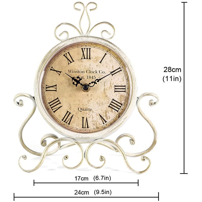 HZDHCLH Retro Silent Roman Table Clock for Living Room Bedroom
