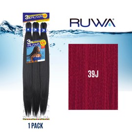 Sensationnel Ruwa prestretched braiding hair - 3x 54 inch water repellent kanekalon fast dry synthetic sports itch free (1 pack, 39J)