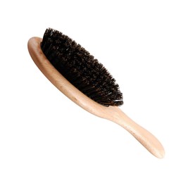 Minkissy Wooden Handle Bristle Massage Comb Anti-static Hair Care Tool for Daily Use Durable Scalp Stimulator for All Hair Types Light Brown Hairdressing Accessory