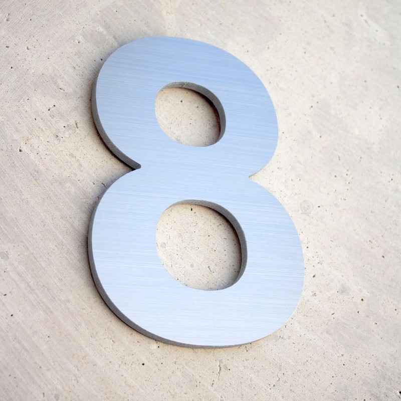 Numeros para casa delgados - 18cm 7inches - Aluminio Cepillado