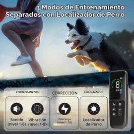 Collar Antiladridos Perro, Elektroschockhalsband für Hunde mit Fernbedienung, 800m Reichweite, 4 Modos Entrenamiento, integrierte helle LED-Leuchte, wasserdicht,para Perros Grandes Medianos Pequeños