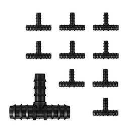 BEADNOVA Drip Irrigation Parts 10 Pcs 1/2 Inch Barbed Tee Couplings Drip Irrigation Fittings Drip Line Connectors for 1/2 Inch Irrigation Tubing Garden Watering System (10pcs)