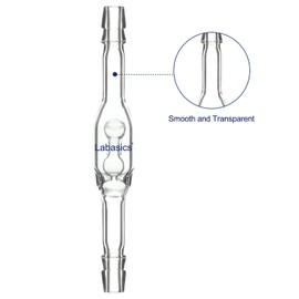 Labasics Glass Check Valve, Borosilicate Glass Check Valve with Dual 8 mm OD Hose Connections