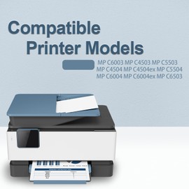 MP C6003 Toner Cartridges High Yield Compatible for Ricoh MPC6003 MP C4503 MP C5503 MP C4504 MP C4504ex MP C5504 MP C6004 MP C6004ex MP C6503 Printer(4 Packs,Magenta Black Cyan Yellow)