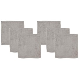 MUJI 83429430 Plump Pile Hand Towel with Loop, Set of 6, 13.4 x 13.8 inches (34 x 35 cm), Gray/Soft