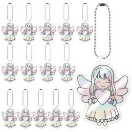 LongZYU Pack of 15 Reflectors Children's Pendant Guardian Angel Reflective Angel Safety Reflector Pendant for Backpack Children Birthday Party Bag School Bag Safety Reflectors Adults, White