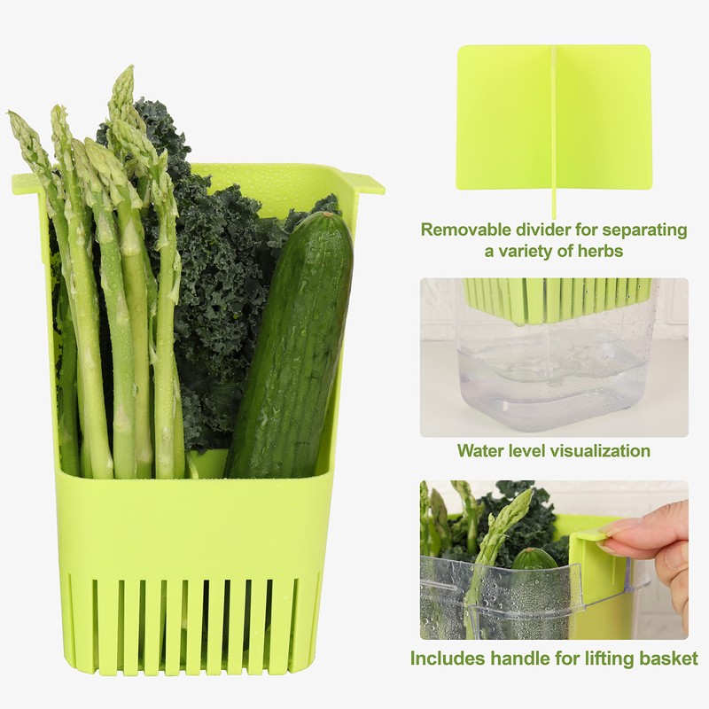 LUVCOSY Herb Keeper, BPA-Free Plastic Herb Saver with an Inner