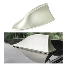 Shark Fin Aerial Antenna for Car Roof, Automotive Top Roof AM/FM Radio Signal Base Cover, Vehicle Shark Fin Shape Decor with Adhesive Tape, Car Accessories Universal for Trucks, SUV, Van (Gold)