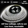 QENLAI 20ft White LED Light Strip Kit, 6500K Strip Light,