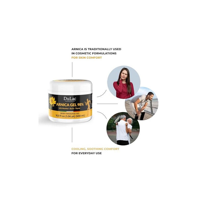 Dulac Arnica Body Massage Gel – Water-Based Cosmetic Massage Gel