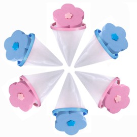 Reusable Top Loader Washing Machine Handy Lint Trap Debris Filter Mesh Pouch Dog Cat Pet Fur Remover Hair Catcher Washer Hair Catcher, 6 Pieces Blue, Pink