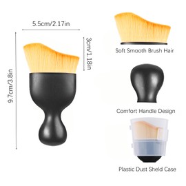 GIYAWA 4 Pcs Car Interior Cleaning Kit Air Vent Dust Brush Set with Dense Bristles & A-Grade Shell Classic Design Auto AC Outlet Detailing Tools with Cover