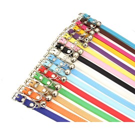 Red XXS Dog Collar with Bell, Soft Pu Leather Small Dog Collars Adjustable Buckle for XXS XS Extra Small Medium Tiny Female Male Boys Girls Pets Puppy Cats Teacup Yorkie XX-Small