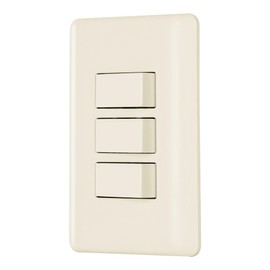 Volteck PA-APTR-BI, Placa armada 3 interruptores color marfil