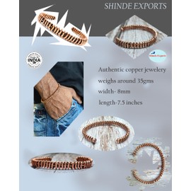 SHINDE EXPORTS pure original copper tamba kada bracelet for men and women, Medium, Copper