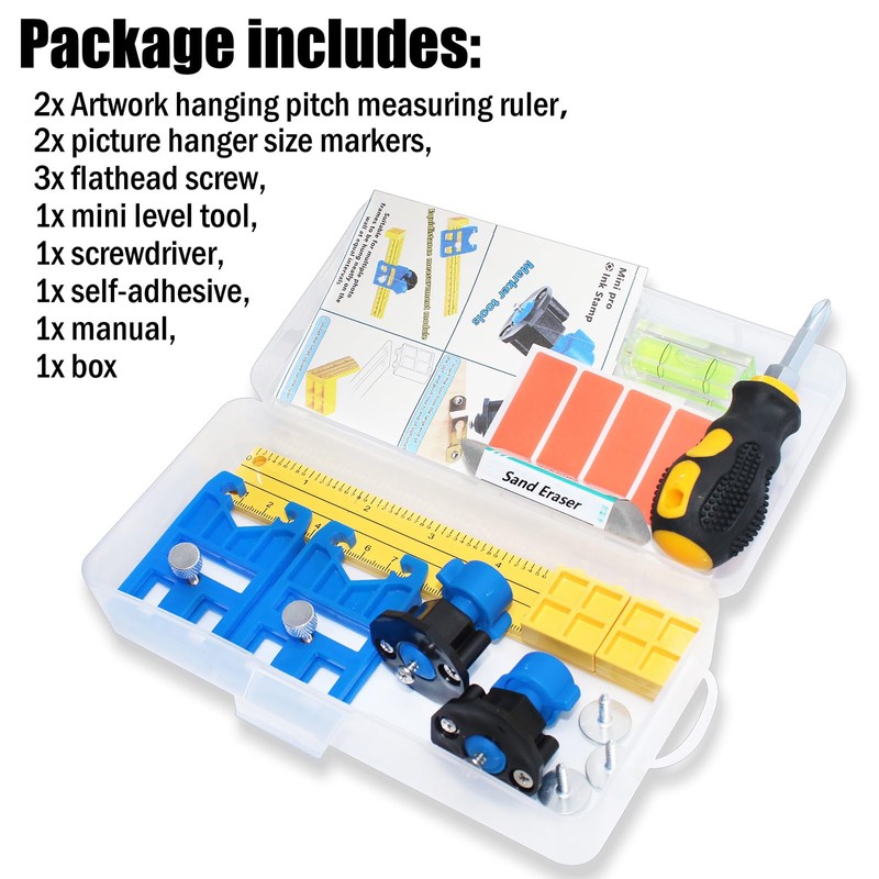 laffeya Picture Hanging Marker, Keyhole Marker Picture Hanger with Level