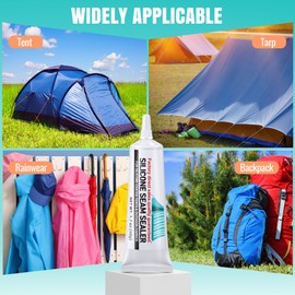 AmazingSpark 2Pcs Tent Seam Sealer Waterproof Fast Dry Clear Sealant for Tents, Tarps, Awnings (3.4oz in Total)