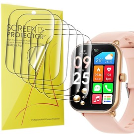 Compatible with Karchilor Smartwatch Screen Protector, Sahouden Full Coverage TPU Clear Film Compatible for Karchilor LXXVI fs Smartwatch-1.96 inch (TPU-6 PACK)