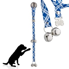 PoochieBells Handcrafted Dog Doorbell for Potty Training – Easy & Quick, Doggie-Safe USA-Made Dog Door Bell with Perfect Sound, Dog Trainer-Recommended for Over 20 Years, Starry Night Plaid