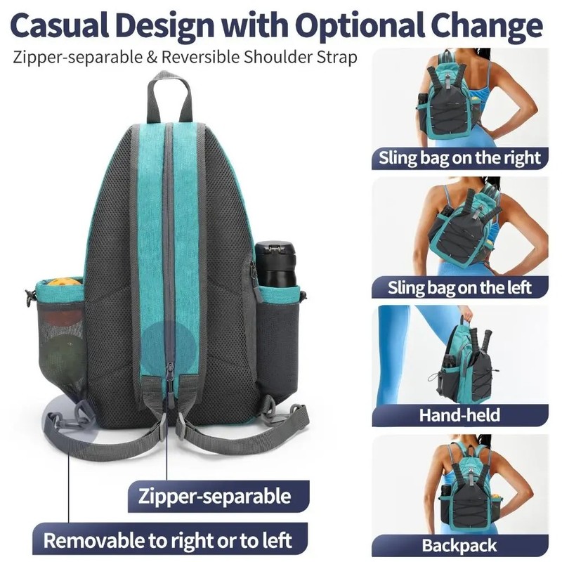 Toolzia Pickleball Backpack Large Capacity Sports Bag with Paddle and