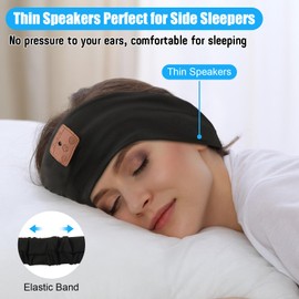 2-Pack Upgraded Wireless Bluetooth Headband for Side Sleepers, Running, Travel, Meditation