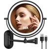 Auxmir 1X/30X Wall Mounted Makeup Mirror with Light, 8" Rechargeable