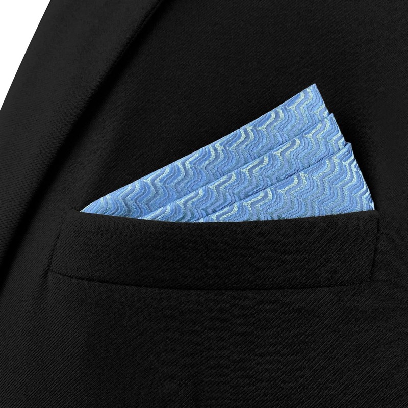 S&W SHLAX&WING Men's Pocket Square Plain Blue Green Yellow XL