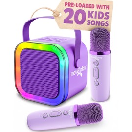 Move2Play, Karaoke Machine for Kids | Includes 20+ Kid Songs | 2 Microphones | Connect with Bluetooth | 3, 4, 5, 6, 7+ Year Old Gift | Toy for Girls, Boys, & Toddler | Birthday Present