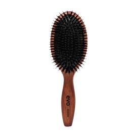 EVO bradford pin bristle brush, styling brush for all hair types, with natural boar bristles, for daily care, hair brush women, men, made of certified wood