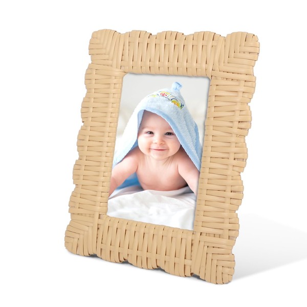 New Mom Gifts,Mommy and Me Picture Frame,Boy Mom Rattan Decor