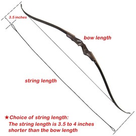 ZSHJG Handmade Archery Bow Cords 48-70 Inch Bow String for Recurve Bow and Longbow 12/14/16 Strands Archery Replacement Black Bow String (14 Strands, 70 inches/167 cm)