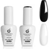 Cherimoya Esmalte De Uñas En Gel Blanco y Negro 2Pzs