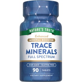 Nature's Truth Trace Minerals Supplement | 90 Tablets | Enhanced Mineral Booster | Non-GMO & Gluten Free Supplement