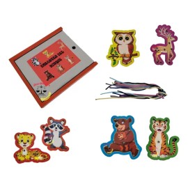 Juego Didáctico Arca México Enhebrar Animales Bosque Madera Montessori                                                                                