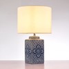 Pasargad Home Margaret Metal & Ceramic Modern Table Lamp, White/Blue