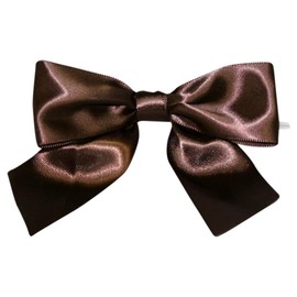 Bows - Satin Twist Tie Bows - Jumbo - 2 Loops X 4-1/4in Span, 2 Tails X 3-1/4in X 1-1/2in Ribbon Width & 5in Twist Tie, Chocolate Brown, 1-1/2 Inch, 50 Pieces