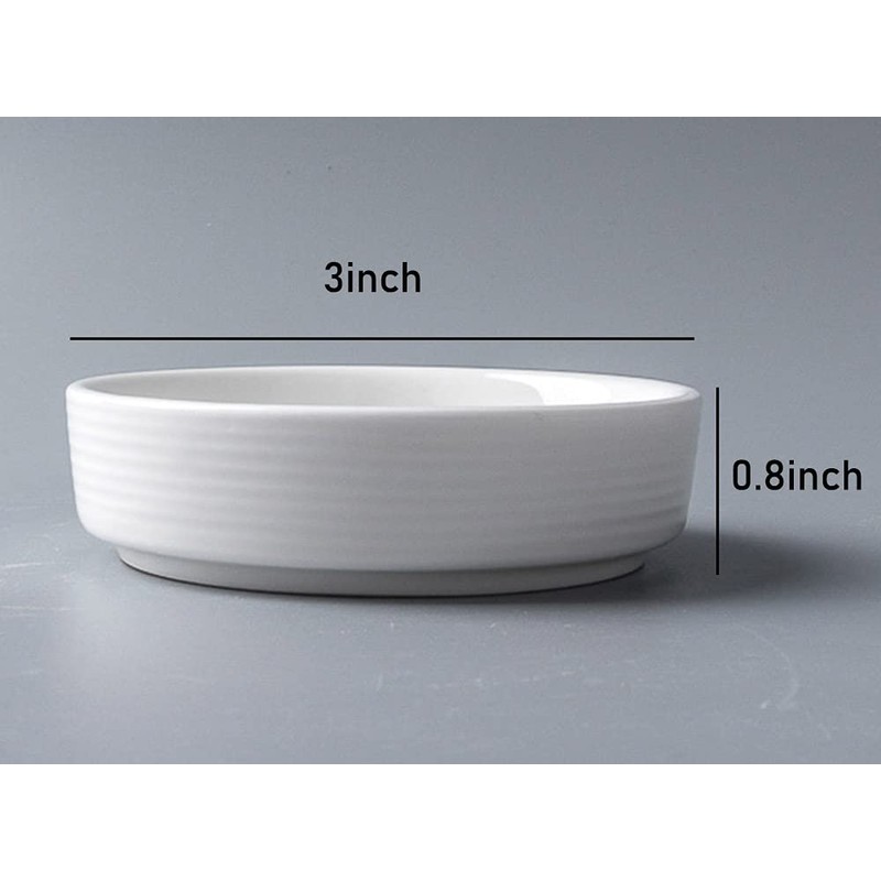 Mozacona - 8 platos de cerámica blanca para aperitivos, 3