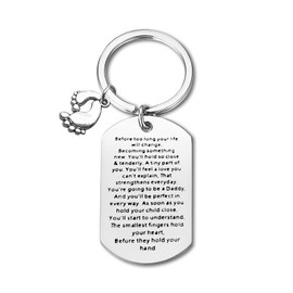 New Dad Keychain Daddy to Be Gift Pregnancy Announcement Gift for New Father to Be Gift Soon to Be Dad Father Gift First Time Dad Keychain Gift Christmas Father’s Day Birthday Gift Future Dad Gift