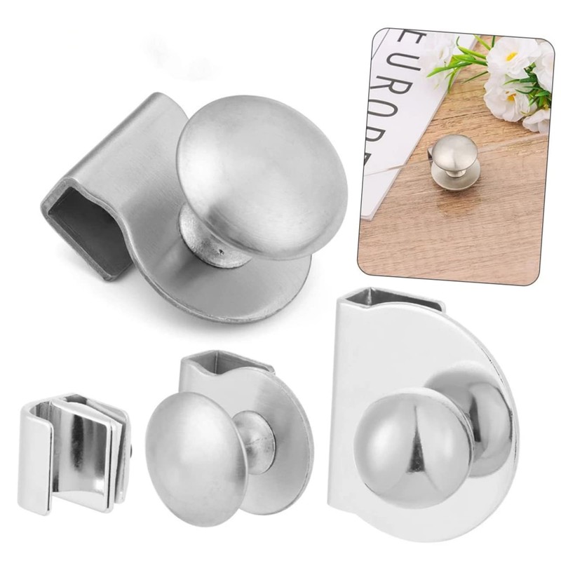 TEHAUX 2pcs Glass Door Pulls Elegant Clamp Handles for Showcase